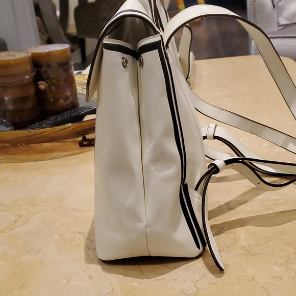 Dkny Bags Dkny Backpack White Leather With Black Trimmings Poshmark